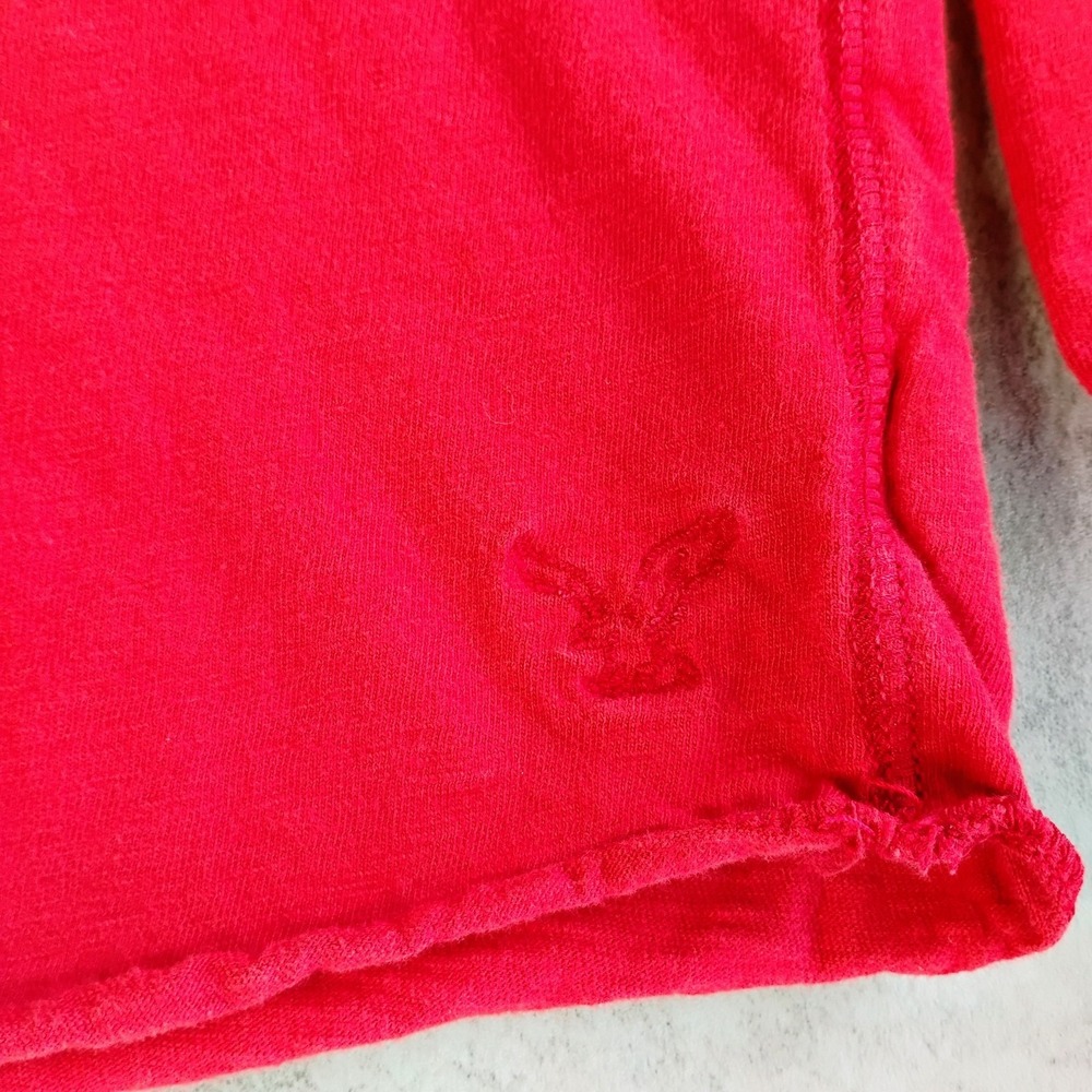 American Eagle Y2K Style Men's Henley Shirt Medium Red AE Long Sleeve Casual - Picture 6 of 10